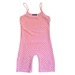 AQ-SPORT Camisole Short Honeycomb Unitard Pink Athletic Yoga Sports Women’s L